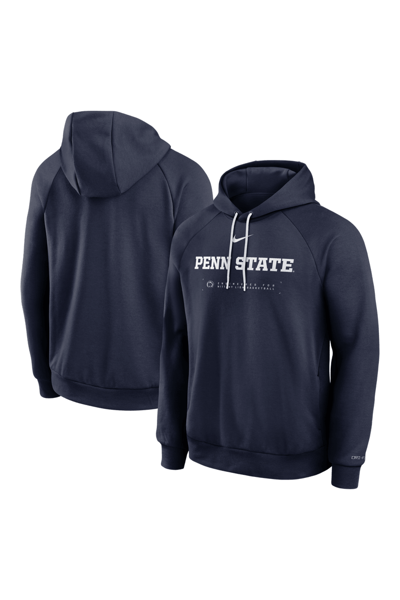 Men's Nike Navy Penn State Nittany Lions 2025 Courtside Basketball Practice Raglan Dri-FIT Hoodie, Main, color, Navy