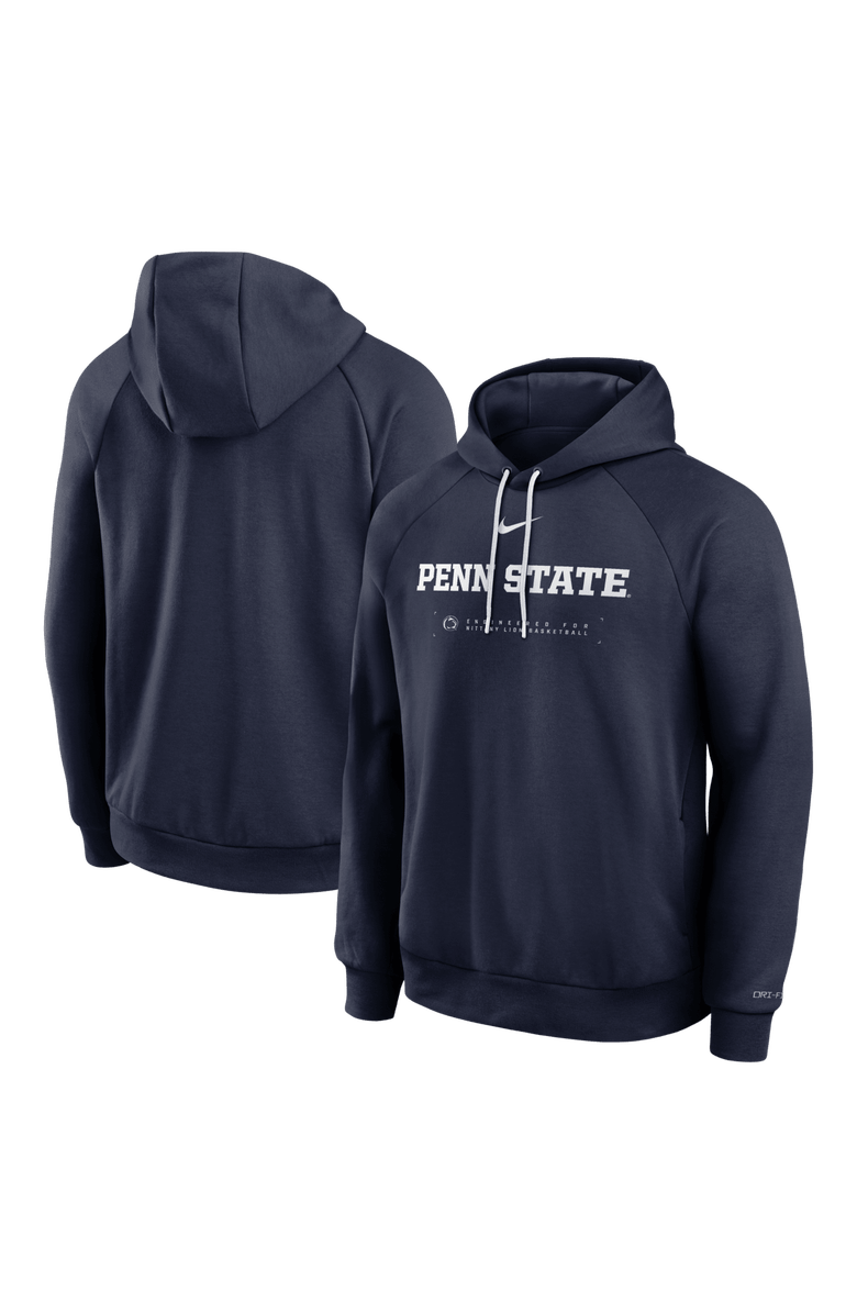 Nike Men's Nike Navy Penn State Nittany Lions 2025 Courtside Basketball Practice Raglan Dri-FIT Hoodie, Main, color, Navy