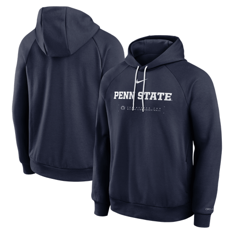 Men's Nike Navy Penn State Nittany Lions 2025 Courtside Basketball Practice Raglan Dri-FIT Hoodie