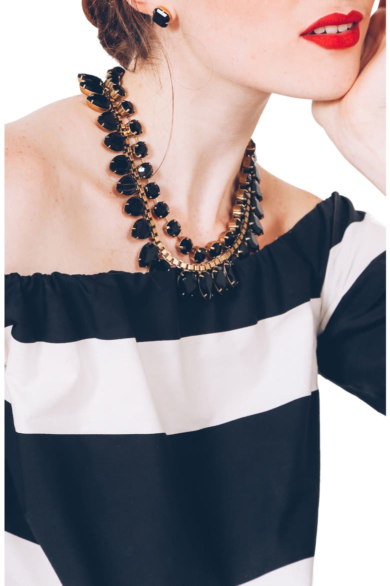 'Kaylee' Collar Necklace, Alternate, color, JET