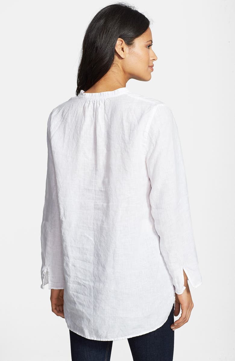 Eileen Fisher Band Collar Organic Linen Tunic, Alternate, color, 