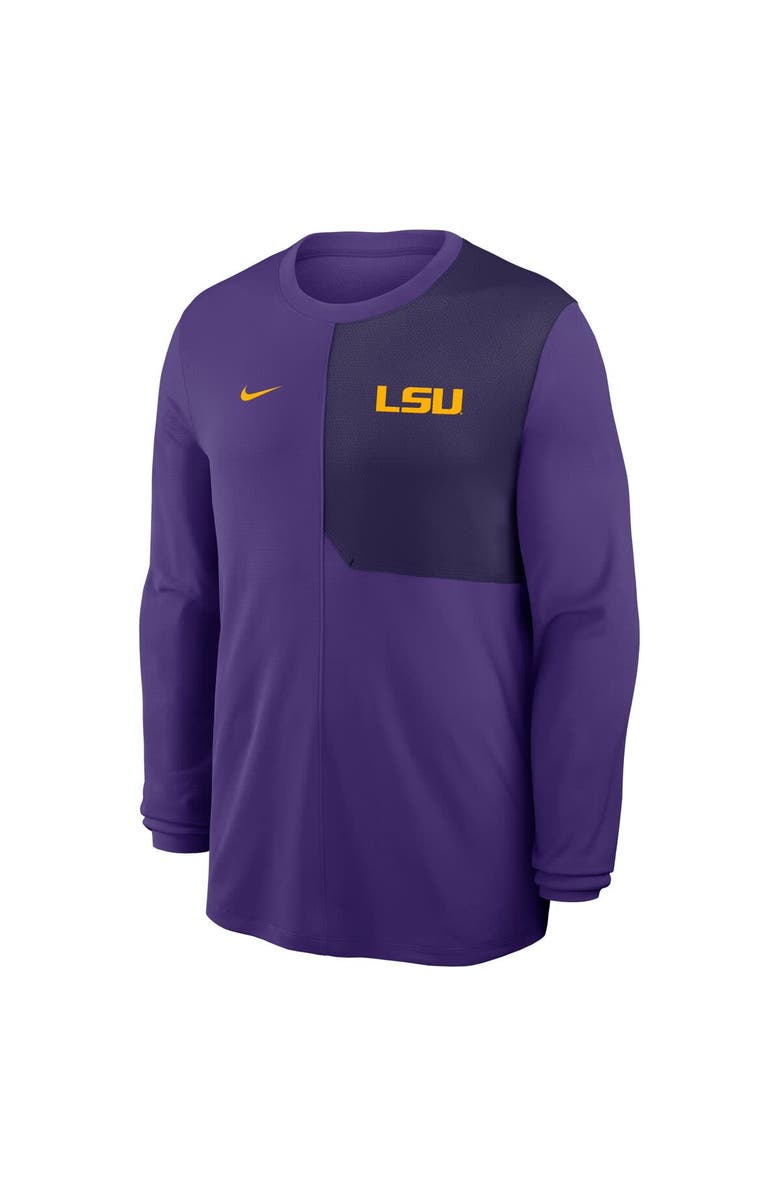 Nike Men's Nike Purple LSU Tigers 2025 Sideline Coach UV Performance Long Sleeve T-Shirt, Alternate, color, Purple