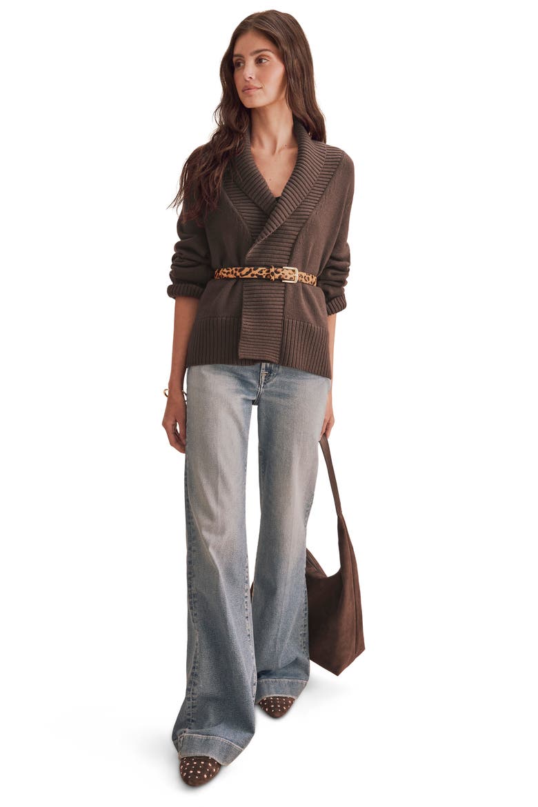 Aria Open Cardigan, Alternate, color, JAVA BROWN