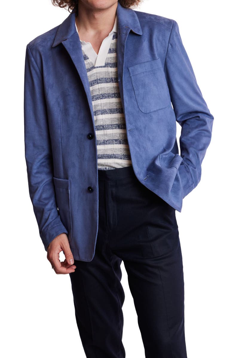 PAISLEY & GRAY City Patch Pocket Jacket, Alternate, color, Blue Mercury Microsuede