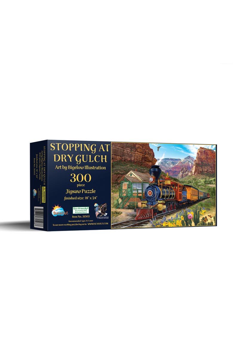 Sunsout Stopping at Dry Gulch 300 piece Jigsaw Puzzle for Adults, Main, color, Multicolor