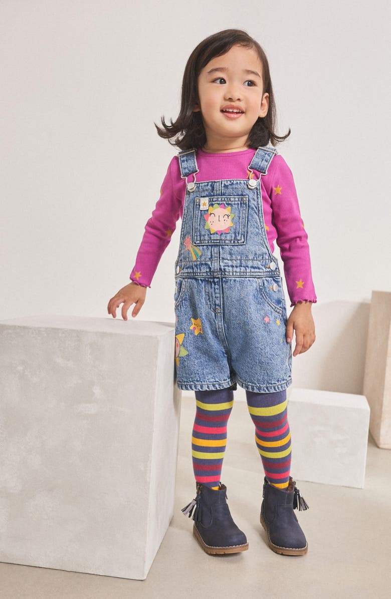 NEXT Kids' Print T-Shirt, Denim Overalls & Socks Set, Alternate, color, Blue