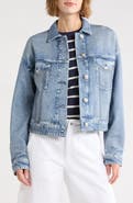 rag & bone rb Miramar Trompe l'Oeil Faux Denim Terry Trucker Jacket
