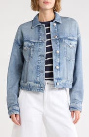 rag & bone rb Miramar Trompe l'Oeil Faux Denim Terry Trucker Jacket