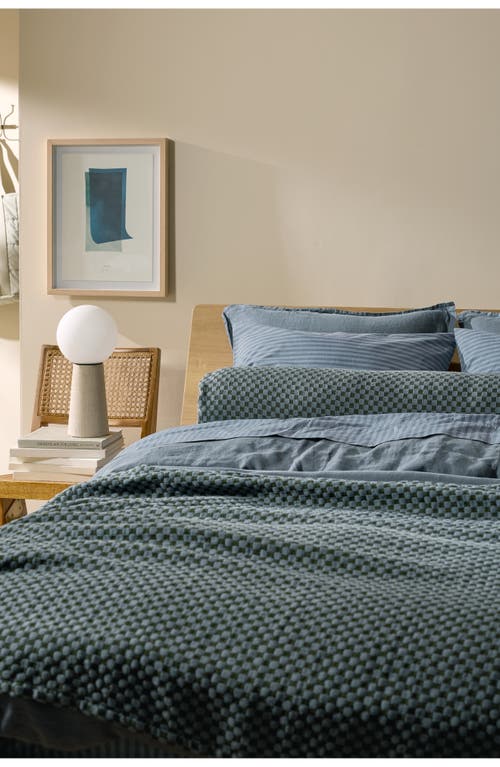 Parachute Keys Organic Cotton & Linen Jacquard Coverlet In Green