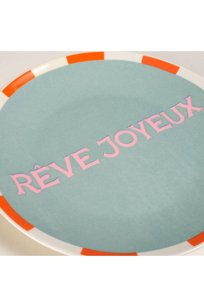 Petit Porcelain Plate 2 Pcs Set, Alternate, color, Green-Pink