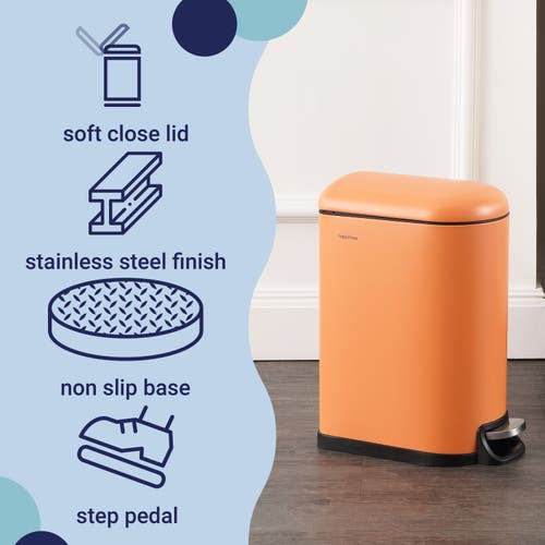 Happimess Roland Mini 2.6-gallon Step-open Trash Can In Carrot Cake