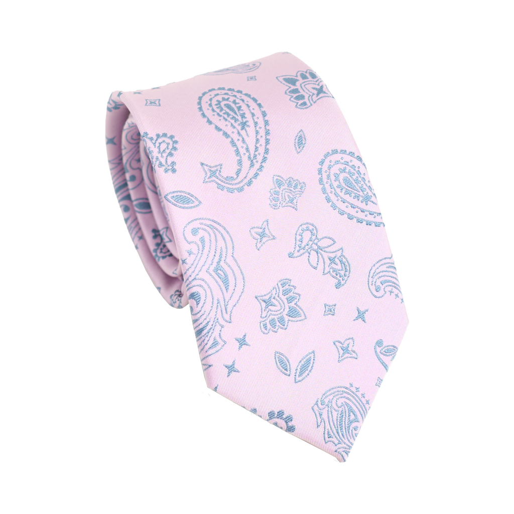 Lost Pattern Nyc "paisley" Silk Jacquard Tie In Pink