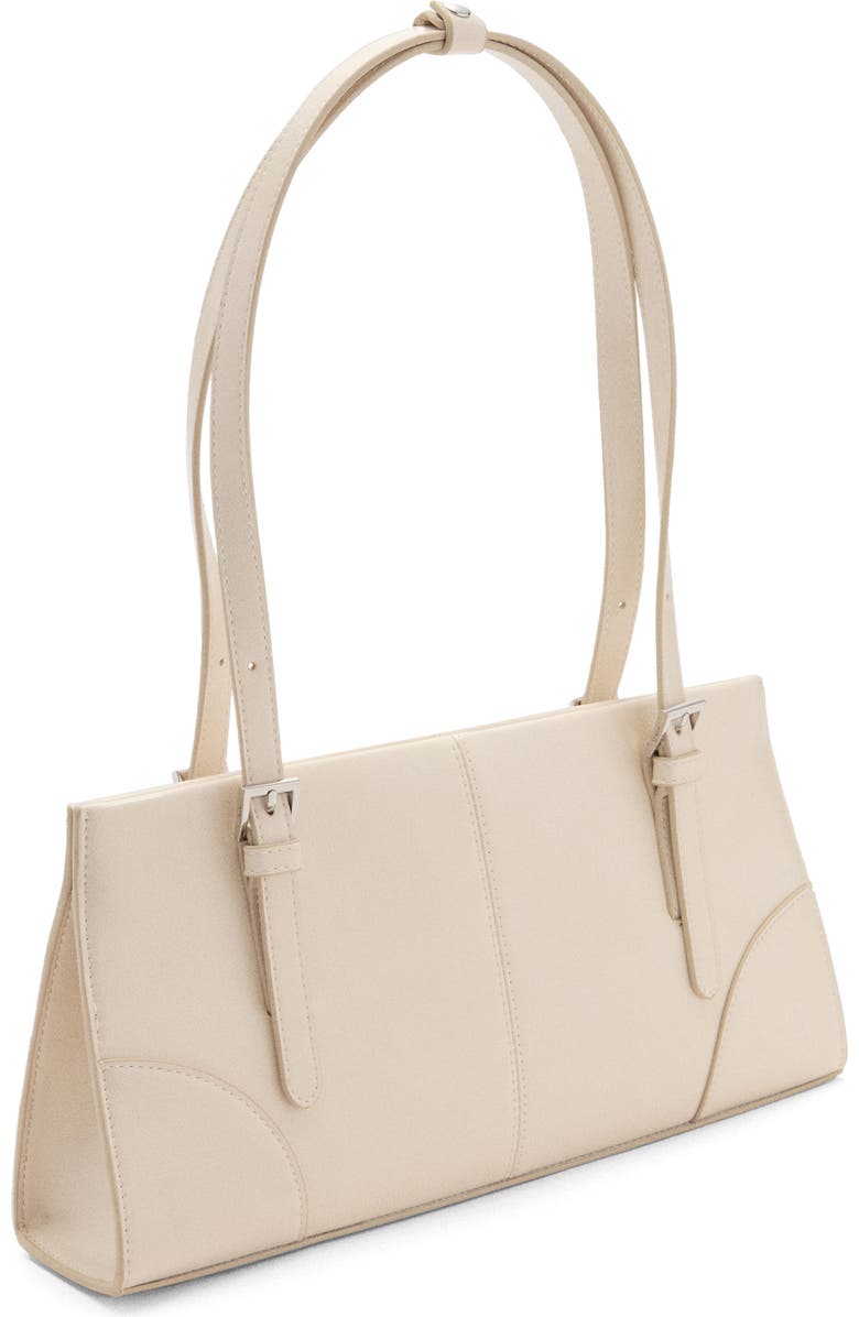 MANGO Faux Leather Shoulder Bag, Alternate, color, Off White