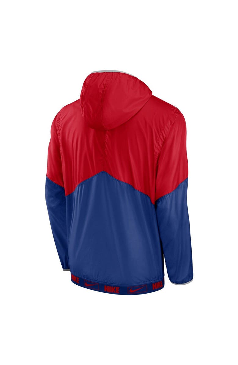 Nike Men's Nike Red/Royal Chicago Cubs Overview Half-Zip Hoodie Jacket, Alternate, color, 