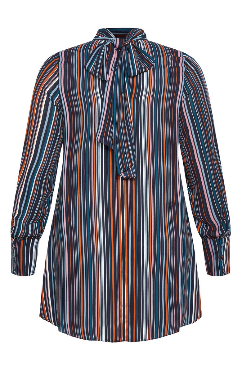 City Chic Illusion Stripe Tunic Top, Alternate, color, 