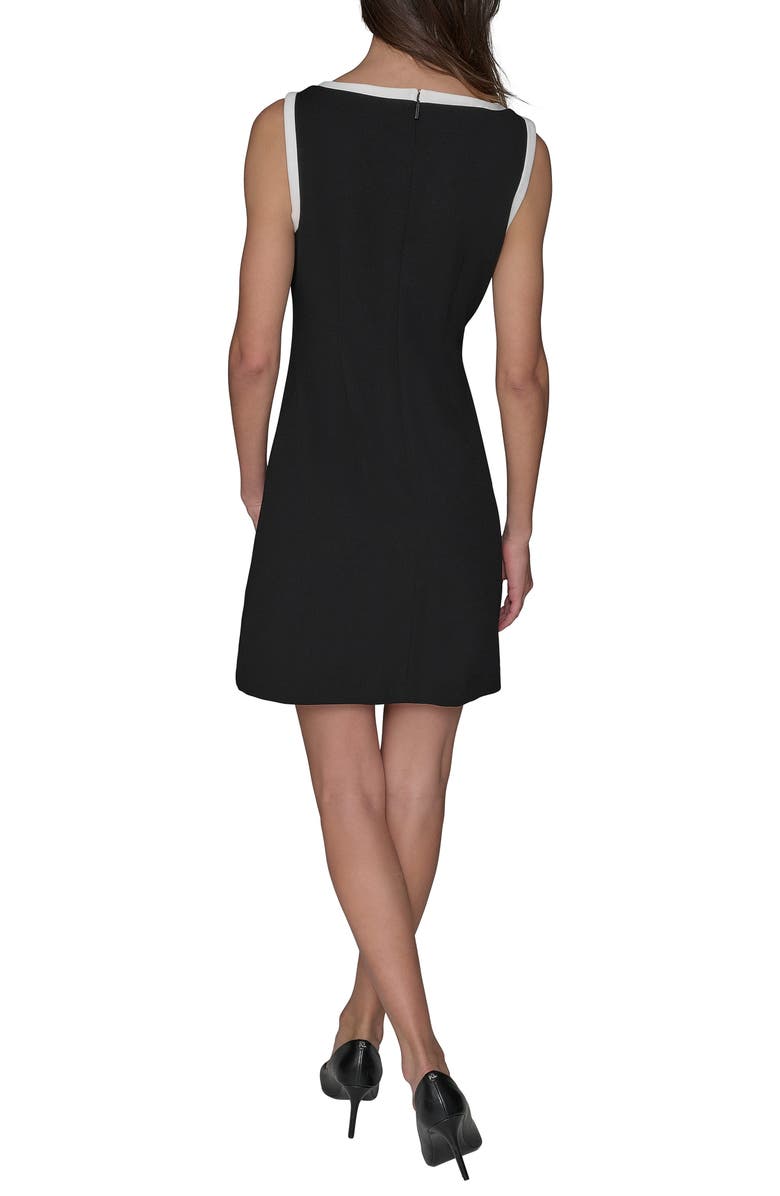 KARL LAGERFELD Sleeveless Scuba Crepe Dress, Alternate, color, Black Soft White