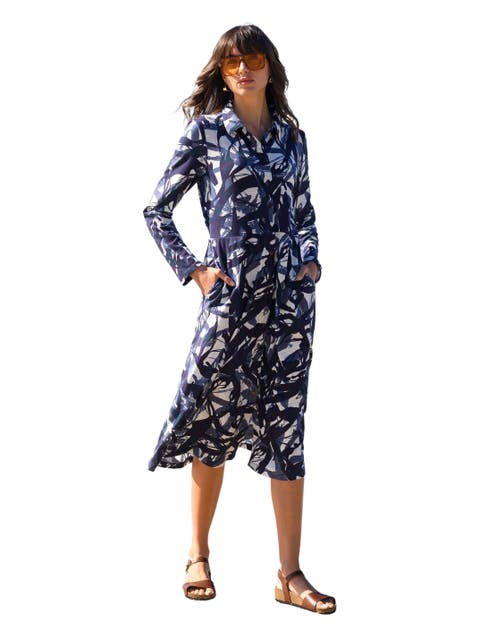 Slub Jersey Shirt Midi Dress