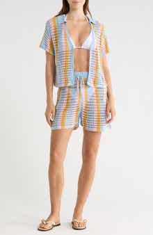 Abound Open Knit Stripe Top & Shorts Set