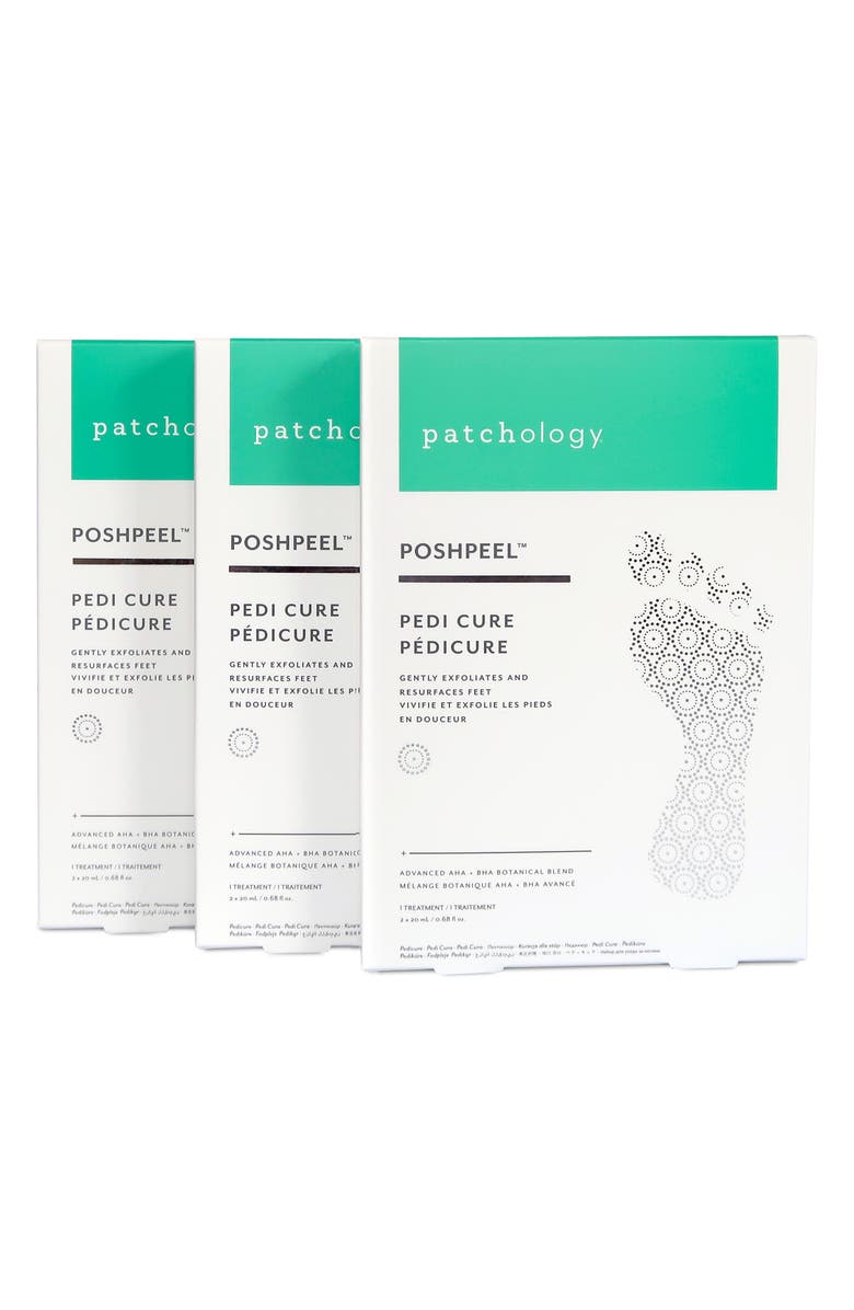 Patchology PoshPeel Pedi Cure 3-Pack Set $60 Value, Alternate, color, 