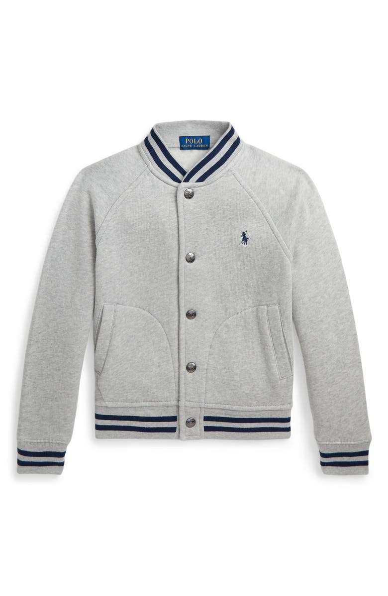 Polo Ralph Lauren Kids' Fleece Bomber Jacket, Main, color, Andover Heather
