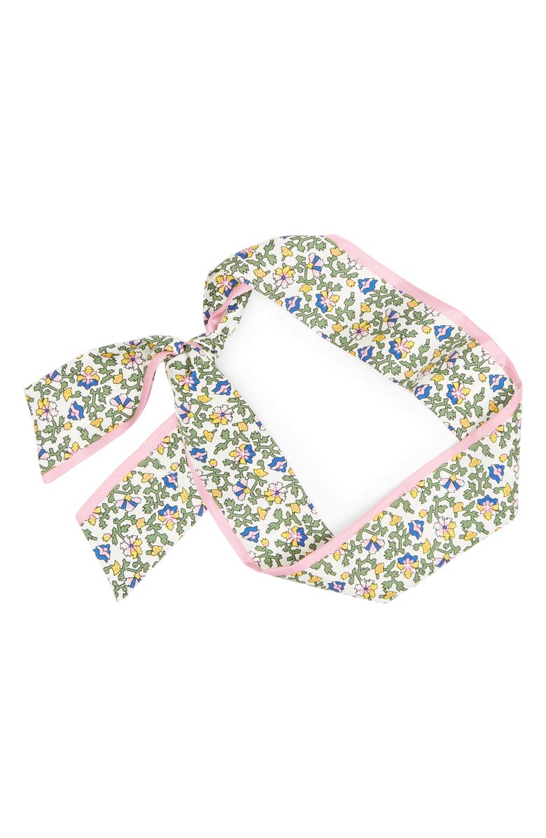 Tory Burch Wild Pansy Silk Twill Scarf, Alternate, color, 