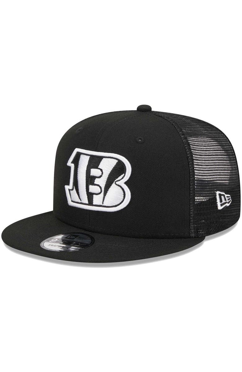 New Era Men's New Era Black Cincinnati Bengals  Main Trucker 9FIFTY Snapback Hat, Main, color, Black