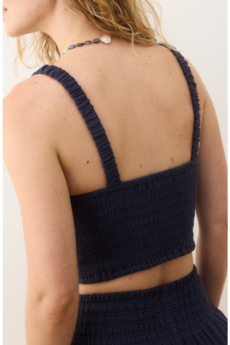 Lila Smocked Cotton Gauze Camisole, Alternate, color, INDIGO