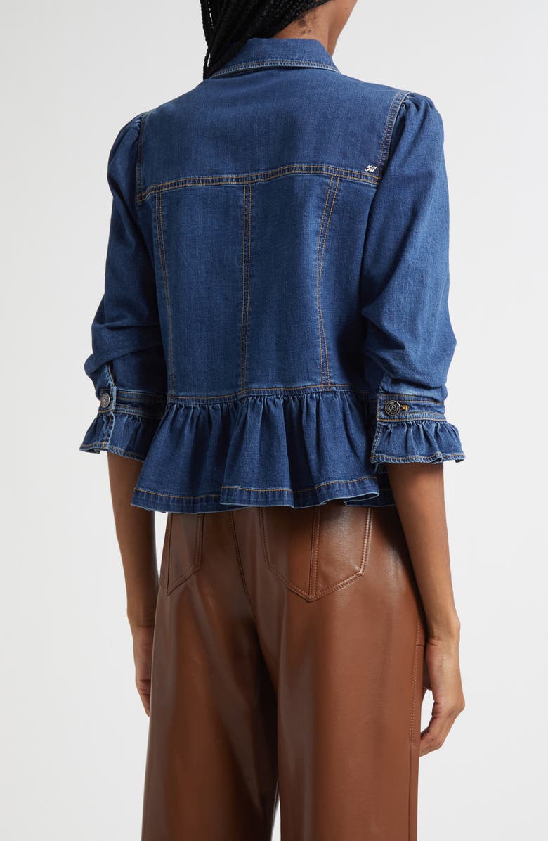Cinq à Sept Delanie Denim Peplum Jacket, Alternate, color, Ruisseau