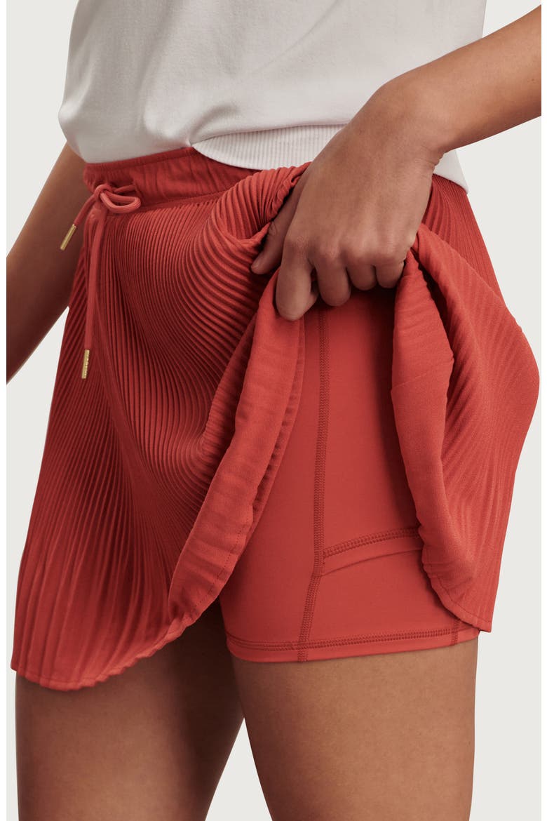 Davina Pleated High Waist Skort, Alternate, color, BAKED APPLE