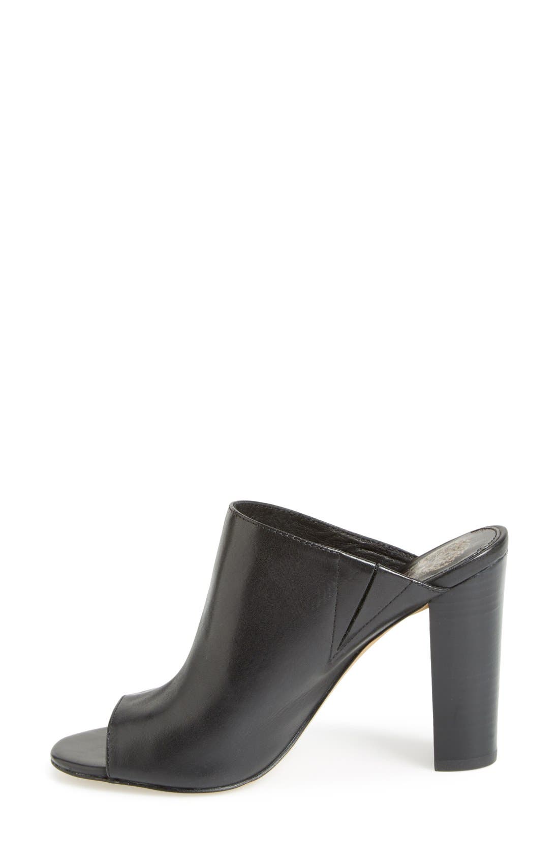 'Vestata' Leather Peep Toe Mule, Alternate, color, BLACK