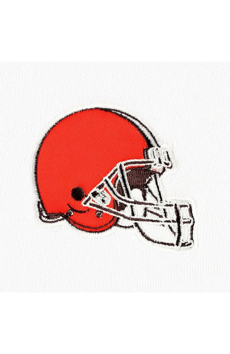 DKNY SPORT Women's DKNY Sport White/Brown Cleveland Browns Bobbi Color Blocked Pullover Hoodie, Alternate, color, White