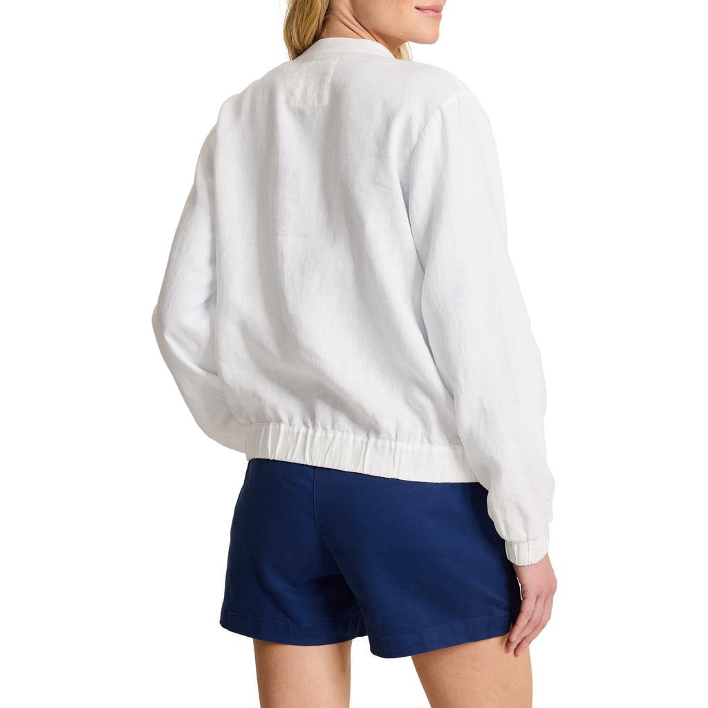 Tommy Bahama Linen Bomber Jacket In White