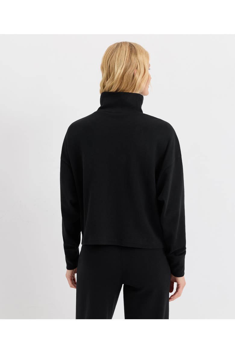 Organic Cotton Roam Funnel Neck Top, Alternate, color, Black