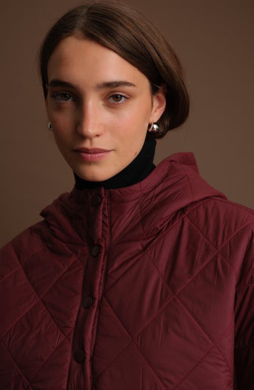 Deluc Otis Short Sleeve Puffer Poncho In Red