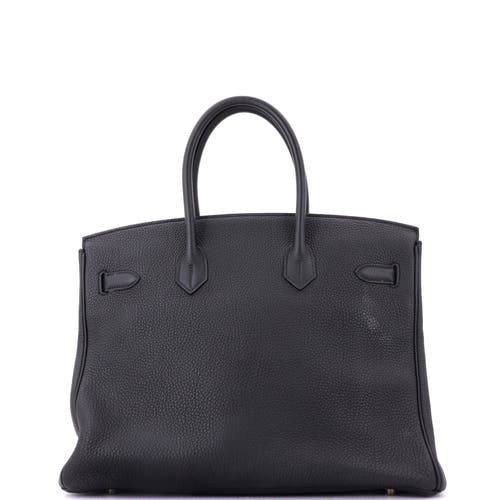 Pre-owned Hermes Hermes Birkin Handbag Black Togo With Gold Hardware 35 In Black