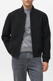 MANGO Zip-Up Bomber Jacket