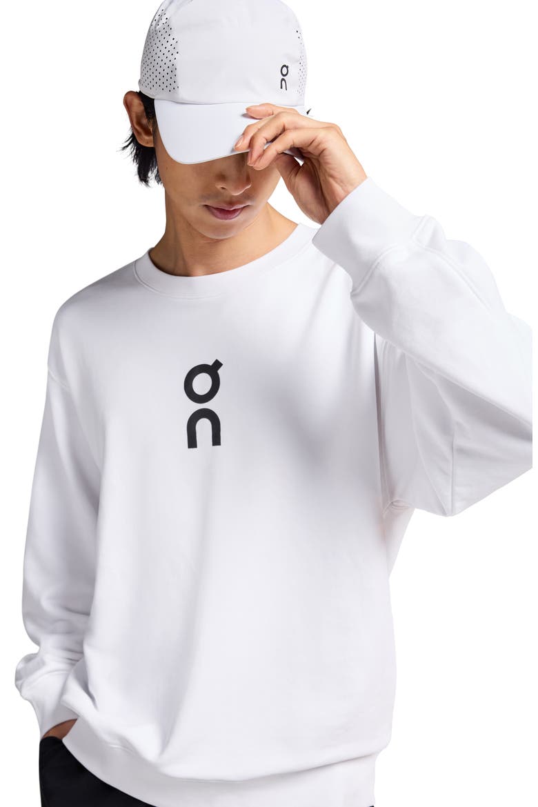 Club Crewneck Cotton Blend Sweatshirt, Alternate, color, WHITE