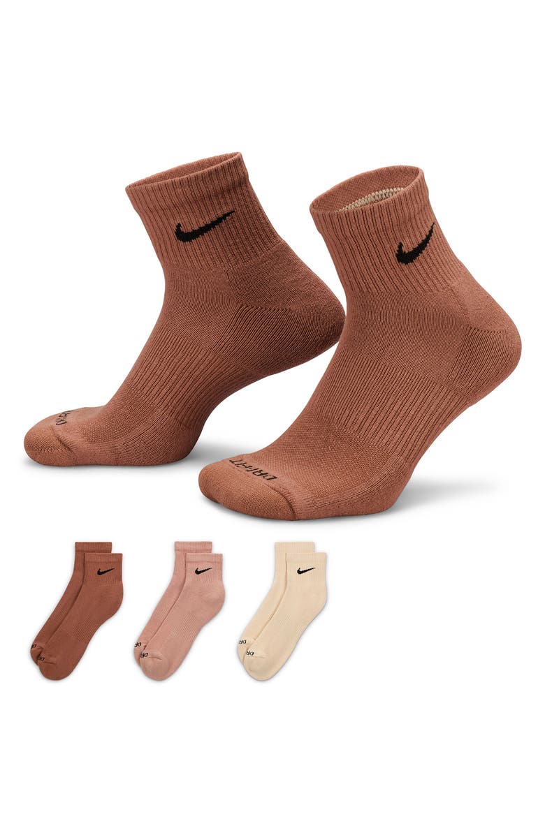 Nike 3-Pack Dri-FIT Everyday Plus Cushioned Ankle Socks, Alternate, color, 968 Mltclr
