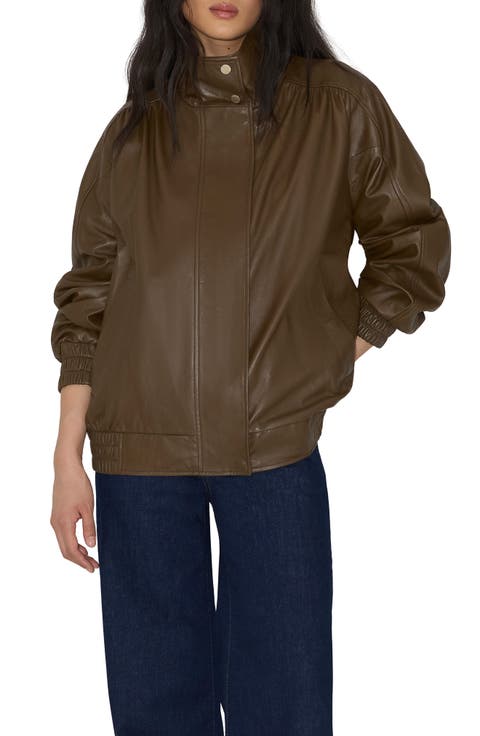 Oversize Leather Bomber Jacket