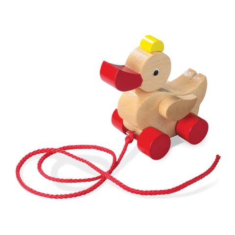 Classic Duck Pull Toy - Montessori Toys for 1 Year Old, Developmental Learning and Baby Walking Toy, Made in Germany