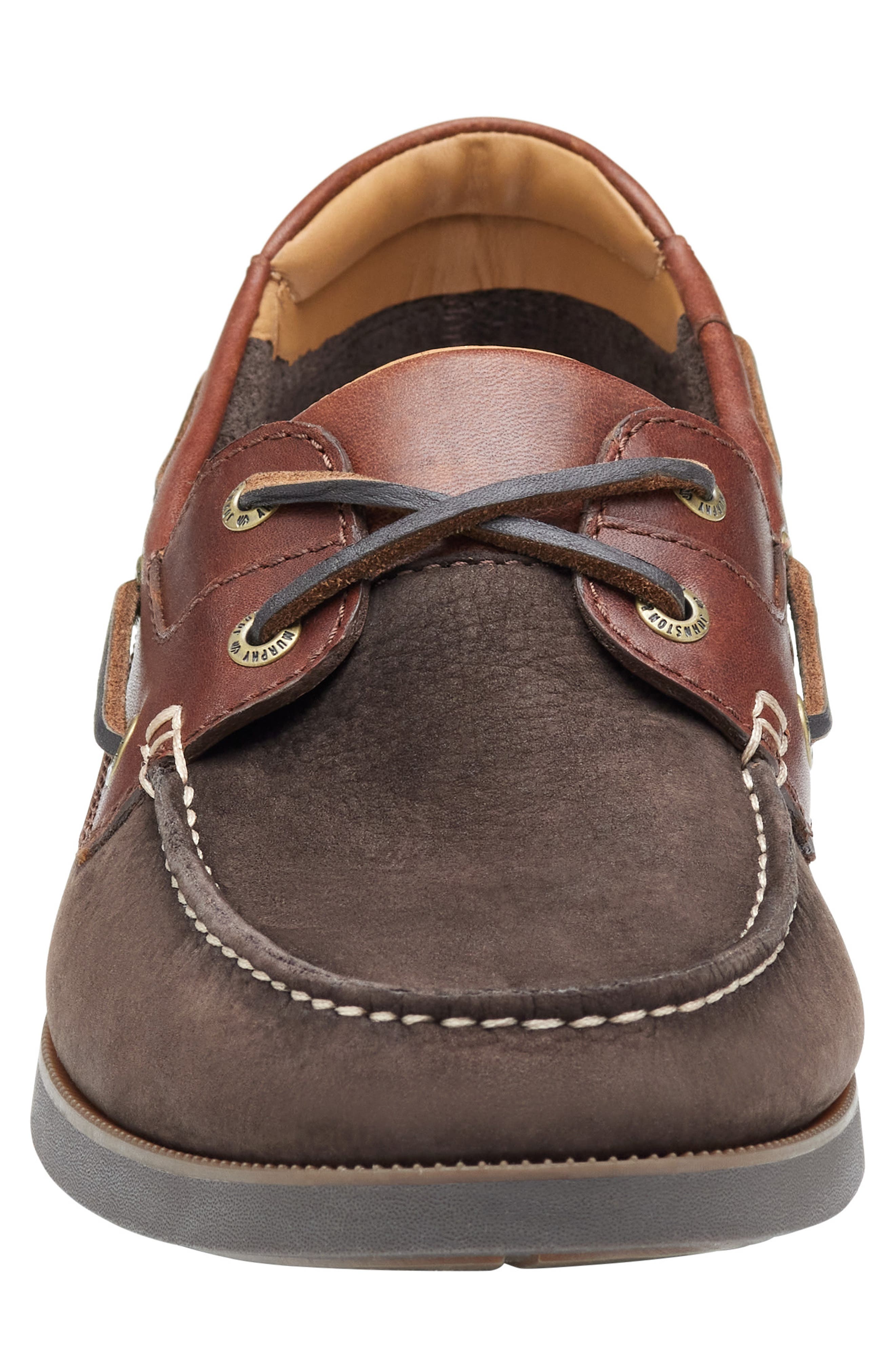 Johnston & Murphy Ventura Boat Shoe, Alternate, color, Dark Brown Nubuck/Mahogany