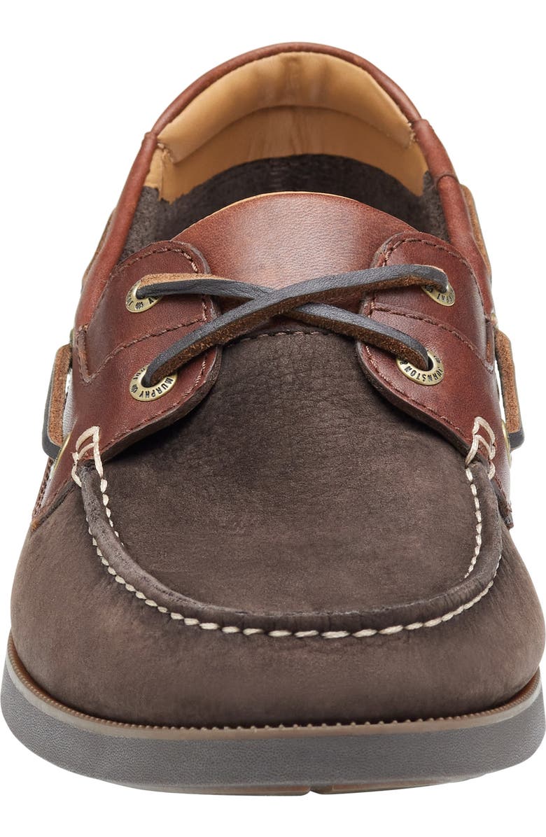 Johnston & Murphy Ventura Boat Shoe, Alternate, color, Dark Brown Nubuck/Mahogany