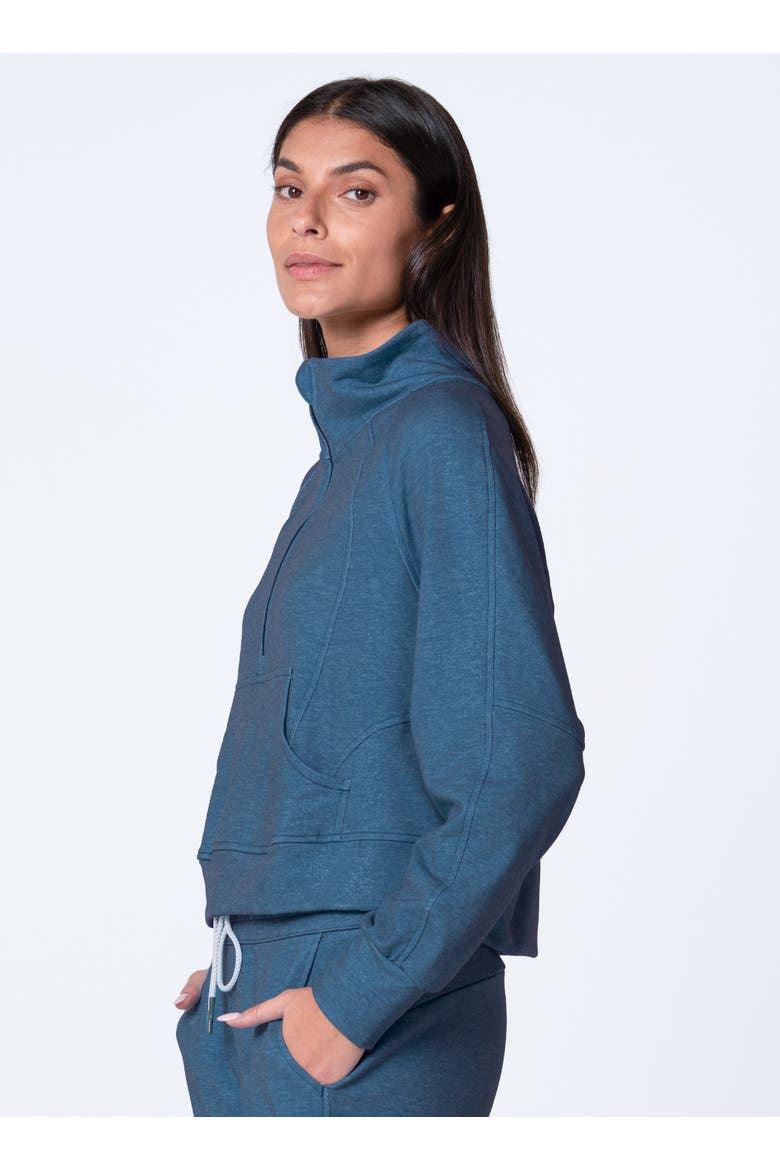 Renew 1/4 Zip Heather Long Sleeve, Alternate, color, Navy