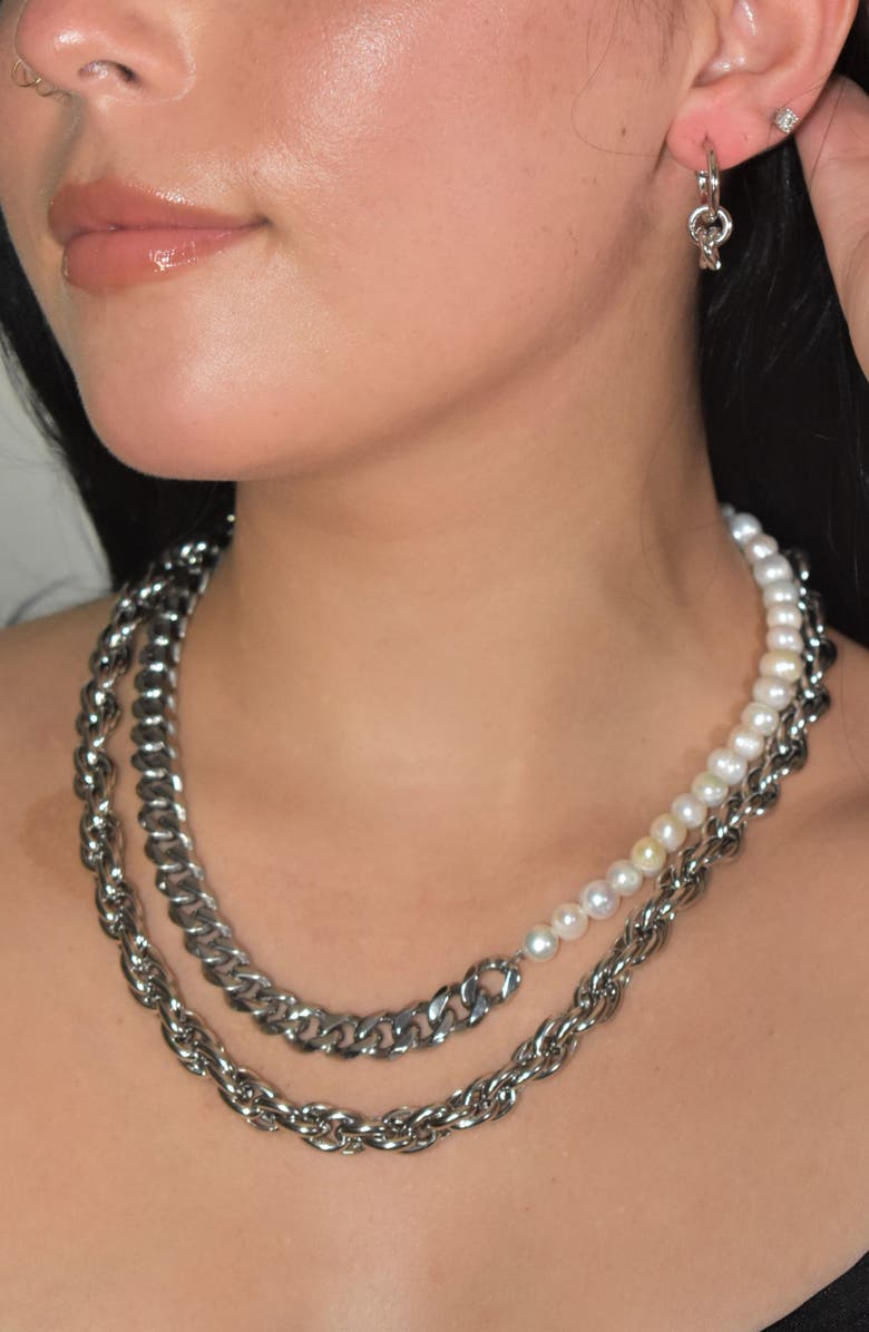 REBL Twist Chain Necklace, Alternate, color, Silver