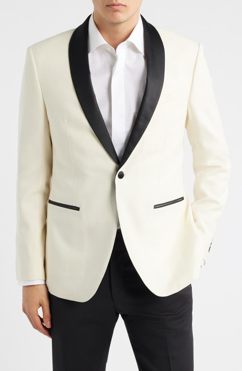 John Varvatos Star USA Brooklyn Off White Virgin Wool Dinner Jacket, Main, color, Cream