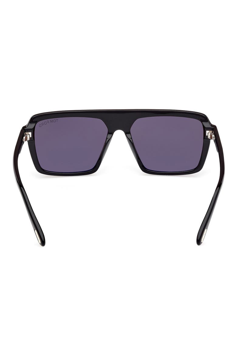 Vincent 56mm Pilot Sunglasses, Alternate, color, SHINY BLACK/ ECO/ SMOKE LENSES
