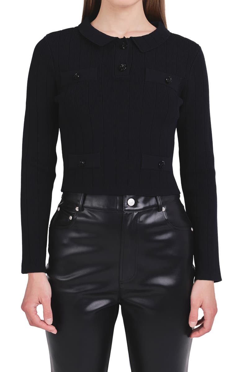 Endless Rose Rib Button Accent Knit Top, Alternate, color, 