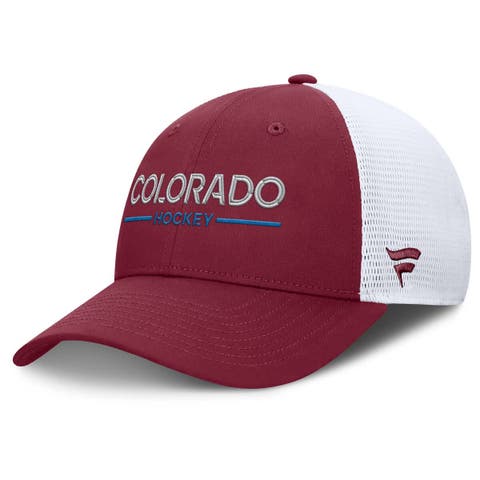 Men
s Fanatics Burgundy/White Colorado Avalanche Authentic Pro Rink Lockup Adjustable Trucker Hat