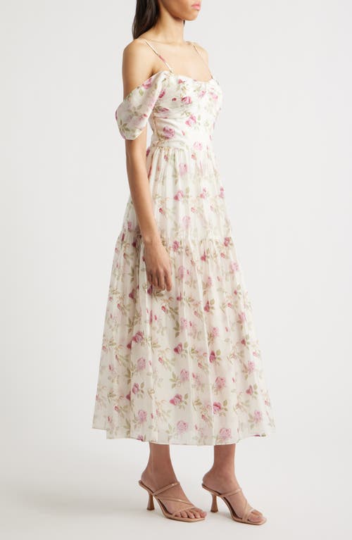 LUCY PARIS LUCY PARIS CATARINA FLORAL COLD SHOULDER DRESS 