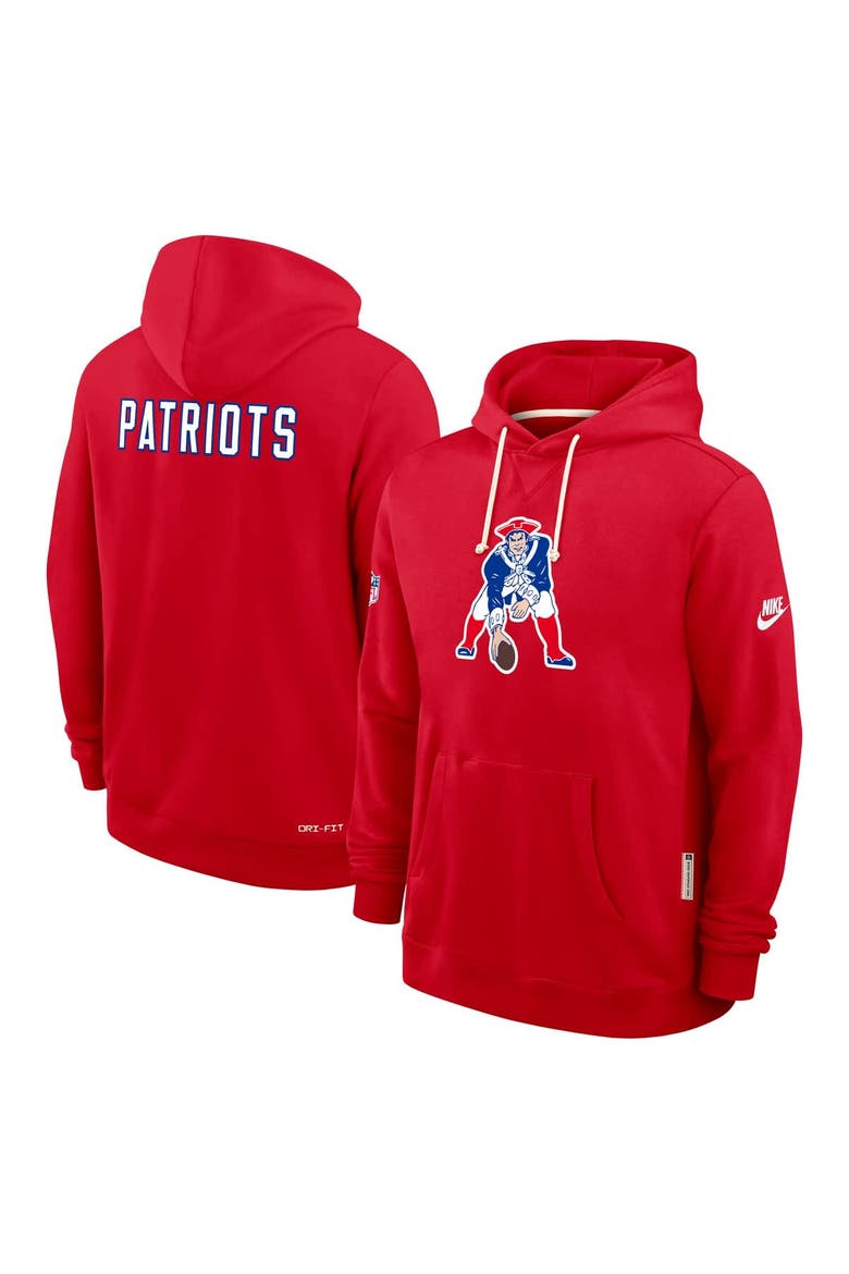 Men's Nike Red New England Patriots  Sideline Offensive Set Play Performance Pullover Hoodie, Alternate, color, Red